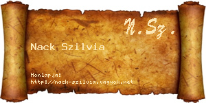 Nack Szilvia névjegykártya